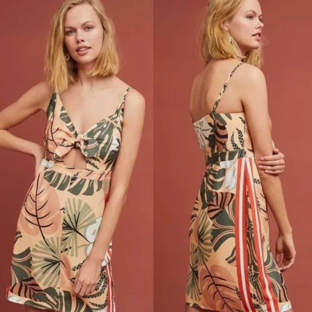 Anthropologie Farm Rio Palm Mini Dress Size Medium aloha